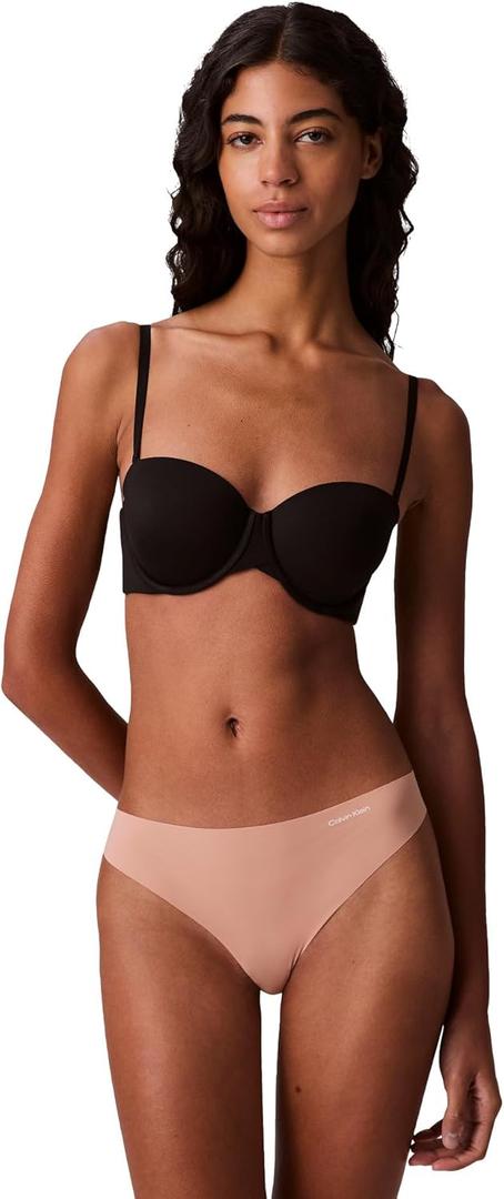 Calvin Klein Women's Invisibles Seamless Thong Panties, 3 Pack (Medium, Light Caramel 3 Pack)