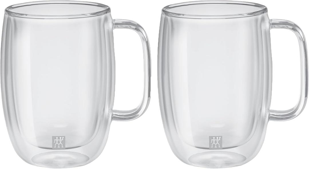 ZWILLING Sorrento Plus 2-pc Double-Wall Glass Latte Mug Set, 15-oz, 450ml