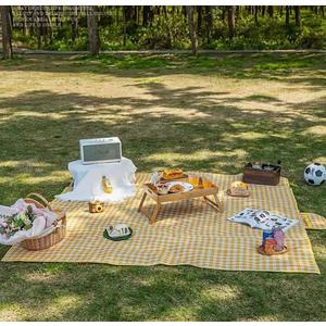 Extra Large Picnic Blanket Beach Blankets, 80''x60'' Picnic Mat Waterproof Sand Proof Foldable Portable for Outdoor Camping Hiking Travel Grass Park Music Festival Lawn Mats (yellow, 80x60 inch)