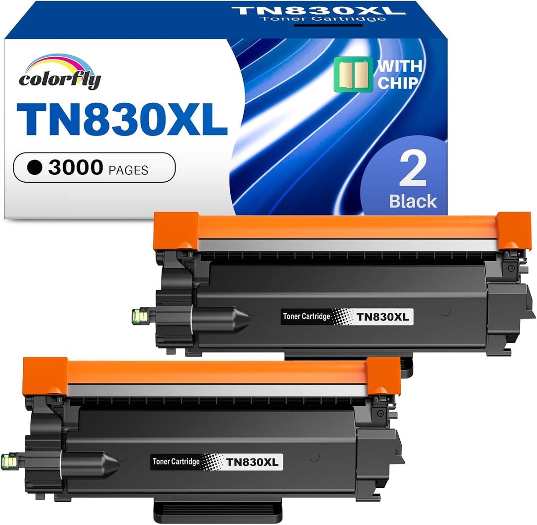colorfly TN830XL Toner Compatible Replacement for Btother TN830XL TN830 Toner Cartridges Use with HL-L2460DW DCP-L2640DW HL-L2400D HL-L2405W MFC-L2820DW HL-L2405W HL-L2400D 2465DW Printer (2 Black)
