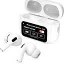 A9 PRO In Ear Wireless Headphones Earphone Touch Screen Display, Equalizer, Auto-Lock, White