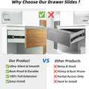 Drawer Slides 1 Pair Full Extension Size: 18 Inch Side Mount Pull Out Kitchen Cabinet Rails Bracket Replacement Ball Bearing (Basic-1 Pair, 18 Inch)