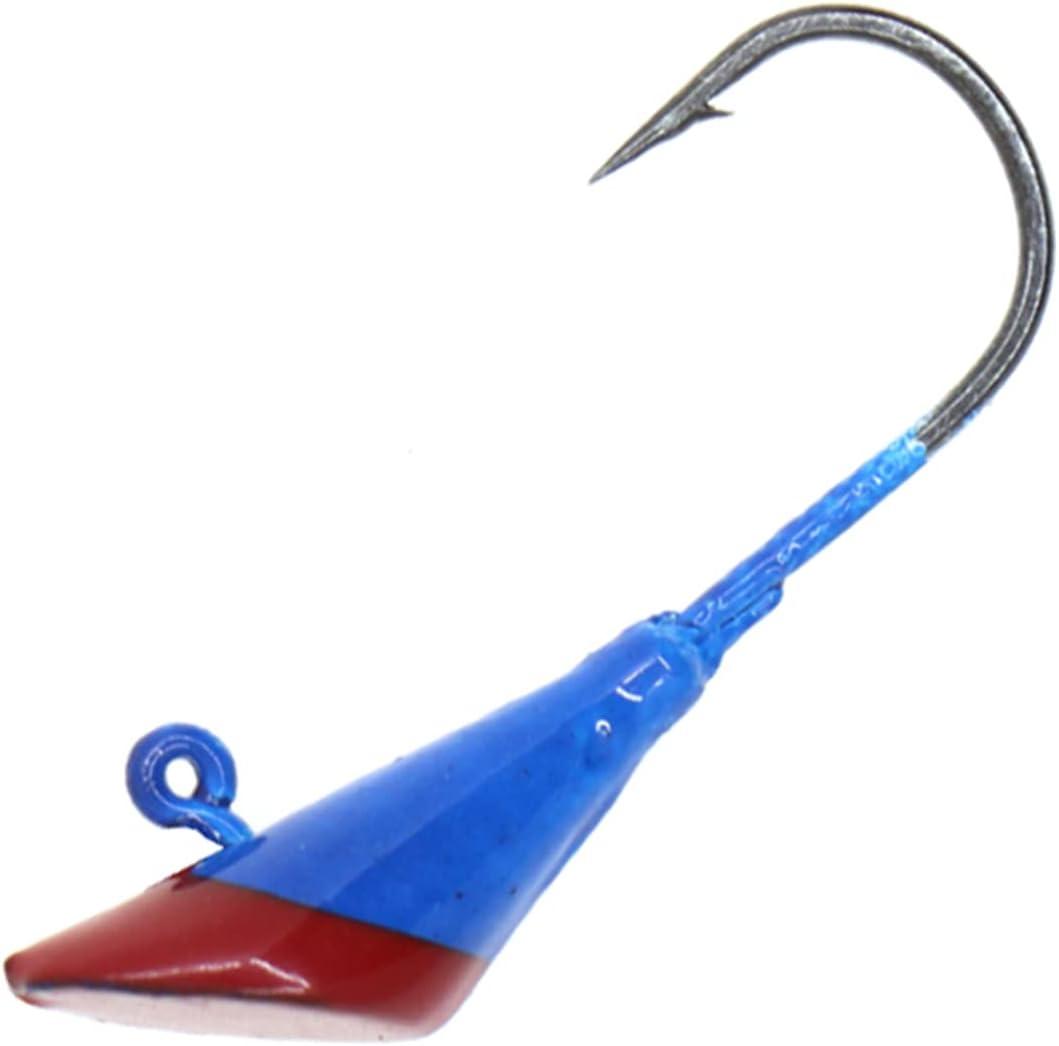 Shad Darts Jig Heads (1/4 OZ 50PCS, Red/Blue) Shad Darts Jig Heads (1/4 OZ 50PCS, Red/Blue)