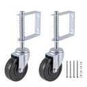 ERKOON 4 Packs Heavy Duty Gate Wheel Spring-Loaded Gate Casters, 4 inch Sliding Gate Wheels for Wooden Gate, Metal Tube Gate, Fence, 250-500lbs Load Capacity (4inch 4PCS)