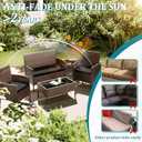 3 Pack of Outdoor Seat Cushion Replacement Set Suitable for 4 Pieces of Wicker Rattan Furniture Terrace Guest Set Sofa Chair (36x18x2, 18x18x2), Only Cover