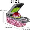 Ourokhome Vegetable Chopper Onion Cutter, 12 in 1 Professional Mandoline Slicer for Kitchen, Multifunctional Food Chopper for Potato, Tomato, Veggie with Strainer Basket, 8 Blades, Gray (Gery)