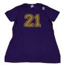 Number #21 Sports Jersey Yellow Purple Favorite Lucky Number T-Shirt, Purple, Small
