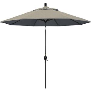 California Umbrella GSPT908302-48032 9' Round Aluminum Market, Crank Lift, Push Button Tilt, Black Pole, Sunbrella Spectrum Dove