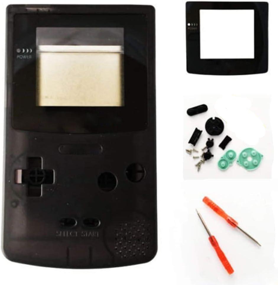 Ambertown Replacement Full Housing Shell Case Cover for Gameboy Color GBC (Clear Black)