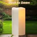 GenSwin Solar Outdoor Waterproof Flameless Candles, 4x810 Large Solar Rechargeable Pillar Candles, Sensor for Dusk to Dawn, for Outdoor, Lanterns, Pation, Home Decor(Set of 2)