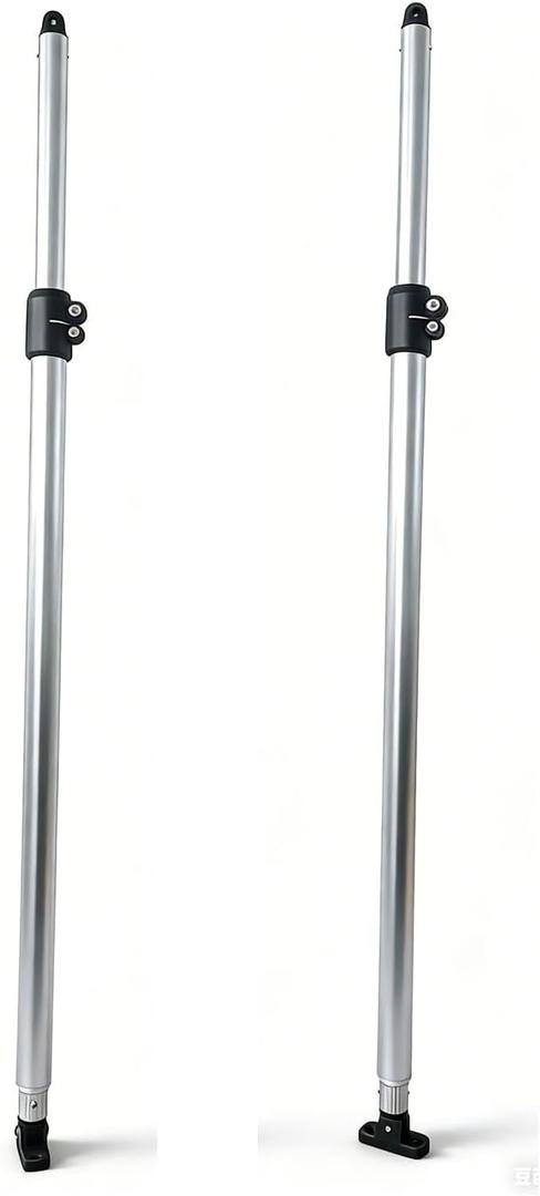 Awning Adjustable Rear Support Pole, Marine-Grade Aluminum Alloy Telescopic Pole, Universal Fit for Most 3-Bow and 4-Bow Awnings (Dimensions: Pole Length 60 inches max)
