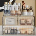COMVTUPY Clear Makeup Organizer with Acrylic Drawers - Ideal Makeup Organizer for Vanity or Dresser with Clear Storage Drawers,1 Top, 3 Drawers, Pattern