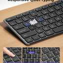 seenda Wireless Bluetooth Keyboard and Mouse Combo, SKM64-3 Rechargeable Slim Quiet Keyboard Mouse, 3 Multi-Device Connection, Compatible for Windows 11/10 PC Laptop Mac MacBook iPad, Black Gray