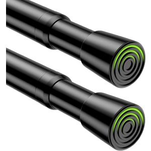 2 Pack Spring Tension Rods 26-39 InchesBlack No Drill Adjustable Spring Loaded Curtain Rod Expandable Tension Rod Small Short Tension Curtain Rod for Windows,Kitchen,Doorway,Bathroom,Cupboard Bars