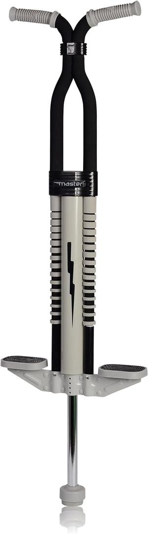 Flybar Master Pogo Stick for Kids Ages 9+, 80160 lbs  Easy Grip Handles  Active Exercise Toy for Tweens & Teens  Outdoor Toy with Non-Slip Foot Pegs for Boys and Girls  No Assembly Needed (Black/ Silver)