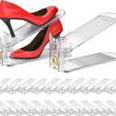 Degcicx Shoe Slots Organizer,Adjustable Shoe Stackers,20 Pack Shoe Space Savers,Shoe Storage Holder for Closet,Transparent