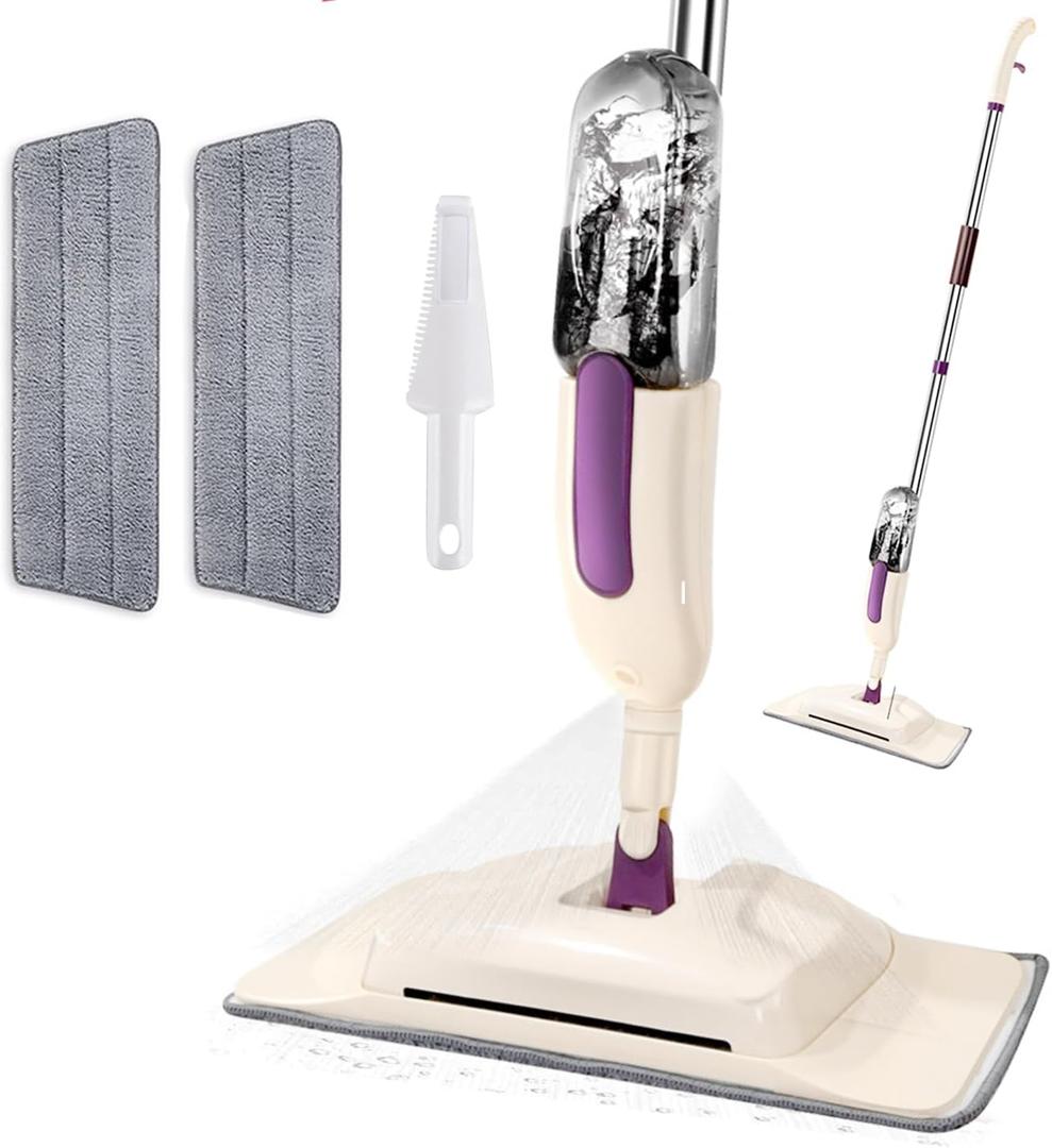 2025Upgrade 4in1 Spray Mop for Floors -Ultra-Absorbrnt Multi -Surface Cleaner with Streak -Free Washable Pads ,Lightweight Ergonomic Design &Quick-Refill(Tile/Hardwood/Laminate)