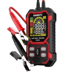 KAIWEETS Car Battery Tester, 12V/24V Automotive Battery Diagnostic Tool, 50-2000 CCA Load Capacity, Digital Battery Analyzer & Voltage Meter for Cars, Trucks, Motorcycles, SUVs, Boats & Marine Use