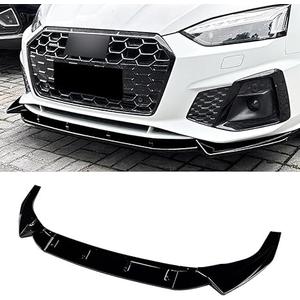 Front Bumper Lip Compatible with Audi A5 S5 4-Door Sportback (Gloss Black, A5 S5 2021-2024 8W6)