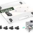 360 Sliding Tray for Coffee Maker & Kitchen Appliances - Silent Rubber Wheels, Clear Acrylic Organizer Tray for Under Cabinet - Space Saving Countertop Accessory, 13x14 Inch (Clear) (14x13)