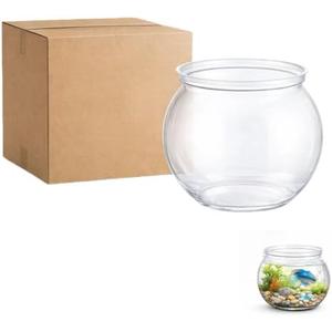 Mini Plastic Fish Bowl, Small Decorative Fish Bowl with Glass-Like Clarity, Unbreakable Acrylic Fish Bowl for Tabletop Decor, Parties, Events & Light Aquatic Use 5 pcs