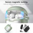 SURITCH Magnetic Bumper Case Compatible with JBL Tune Flex Earbuds, Rugged Shockproof Protective Covers for JBL Tune Flex with Magnetic Lid Lock & Carabiner & Cleaning Kit & Removal Tool, Green