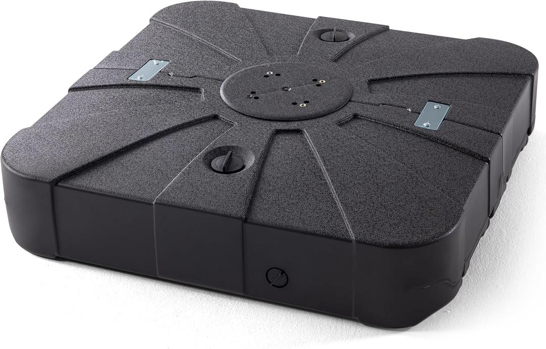 34'' X 34'' Patio Umbrella Base with Wheels for Outdoor Cantilever Heavy Duty Offset Umbrellas Stand Weighted Bases Fill with Water or Sand