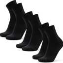 DANISH ENDURANCE Athletic Socks, Anti-blister, Breathable & Moisture Wicking Quarter Socks, for Men & Women, 3 Pack (Medium, Solid Black)