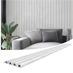Art3d 8-Pack 96 x 6in. WPC Acoustic Slat Wall Panel for Modern Interior Decor, TV Background, Living Room, Matte White