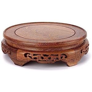Palmetto Housewares Rosewood Gray Stand Oriental Style, Jichimu Vase Plant Stand, Fish Bowl Stand, Multiple-purpose Gray Color Display Stand (Outside Dia 9”x2” (22x6cm))