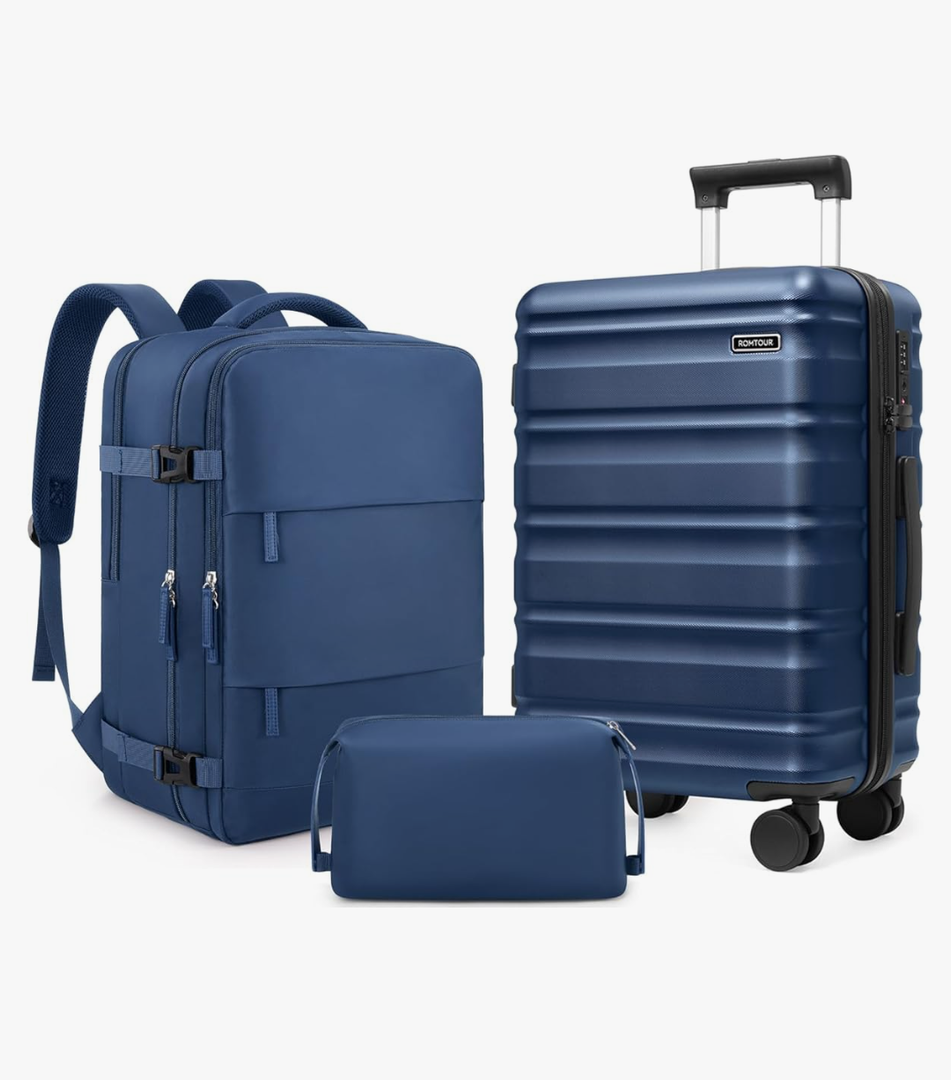 3 Piece Luggage Set 20 Inch Carry On Suitcase with Spinner Wheels, PC Hard Shell TSA Lock, Expandable & Fully Lined Interior, Airline Approved
