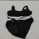 Blooming Jelly Women's High Waisted Bikini Sets High Cut Bathing Suits Two Piece Sporty Cut Out Swimsuits (Large, Black and White)