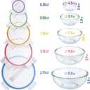 Set of 5 Stackable Space-Saving Nesting Glass Bowls with BPA Free Lids for Foodprep, Storage, Baking, Mixing & Cooking, Microwave Safe - Durable Inert Borosilicate Glass