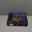 Miniature House Kit DIY Mini House Building Kit with LED Light, DIY Mini Dollhouse with Furniture Book Nook Kit, 3D Wooden Puzzle Wooden Bookend Shelf Insert Decro (Holo Magic City)