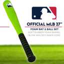 Franklin Sports MLB Kids Foam Baseball Bat + Ball Sets - Indoor + Outdoor Soft Foam Baseball Bats for Kids + Toddlers - Regular + Jumbo Barrels - 24" or 27" Length