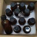 12 Pack 2oz Amber Glass Bottles for Vanilla Extract, Boston Round Leak-Proof Brown Glass Jars with Caps, Bonus Funnel - Ideal for Homemade Extracts, Essential Oils, DIY Christmas Party Gift Supplies