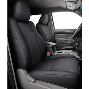 LUCKYMAN CLUB 2005-2015 Tacoma Custom Fit Seat Covers for Crew Cab with Faux Leather (2005-2015 Black)