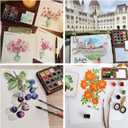 2026 New Watercolor Kit, Mini Watercolor Paint Set, Pocket Watercolor Set with Paint, Brush,bag, Sketchbook & Copper Clip, Travel Kit for Beginners, Artists & Painting Enthusiasts(Walnu -15 Grids)