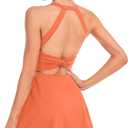 Womens Tennis Dress with Built in Shorts and Bra Workout Dress Golf Athletic Dress for Women (X-Small, Orange)
