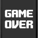 Poster Master Game Over Print - Gaming Poster - Geeky Art - Black & White Typography Design - Gamer Gift - Minimal Game Room, Man Cave or Boy's Bedroom Decor - 8x10 UNFRAMED Wall Art