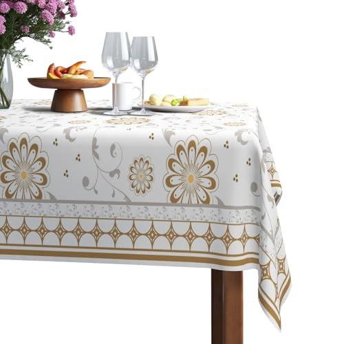 Canvas Rectangle Table Cloth 52x70 Inch, Floral Fall Tablecloths Rectangular Waterproof Stain Wrinkle Resistant Farmhouse Reusable Table Cover for Dining, Kitchen, Party, Picnic, Indoor or Outdoor