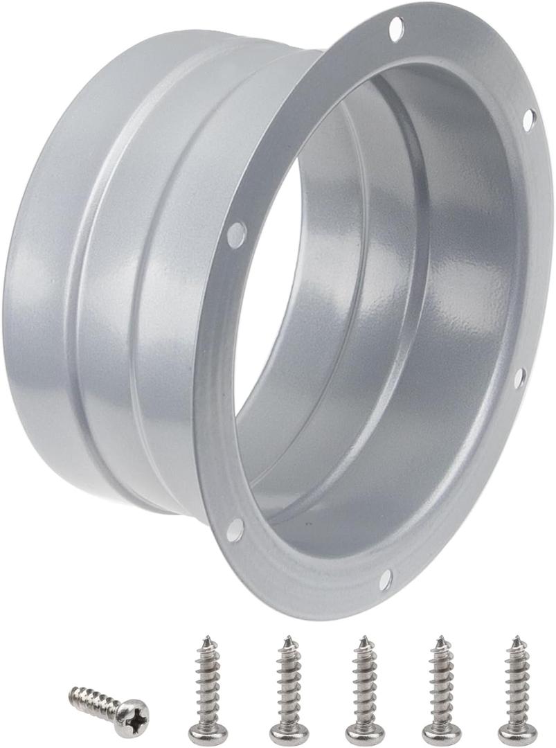 Dryer Vent Wall Plate 4Inch Metal Air Duct Connector Flange Panel Inlet Outlet Exhaust Fitting for Wall Ceiling Heating Cooling Ventilation Pipe (Round)