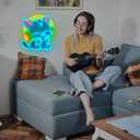 Headphone Cat Neon Sign 13.4x14 Inch UV Printed Musical Blue LED Cat Neon Light for Wall Decor, Dimmable USB Powered Cute Cat Light Up Sign for Bedroom Pet Shop Party Bar Teen Game Room, Gift for Cat Lovers