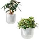 Melphoe Self Watering Pots for Indoor Plants Planter, 8.3/5.3 Inch 2 Pack Planters Self Watering Plant Pots for Flower, Houseplants, Succulent, African Violets and Cactus with Drainage