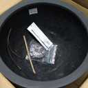 Pottery Pots Bowl Medium Fiber stone Indoor Outdoor Modern Round Planter, 11 Inch Tall, Black