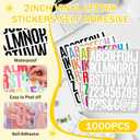 1000 Pcs Letter Stickers, 20 Sheets Alphabet Stickers 2 Inch (Multicolor)