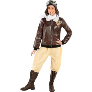 Morph Amelia Earhart Costume for Girls, Pilot Costume For Kids, Girl Aviator Costumes Historical Halloween Costumes For Girls (X-Large)
