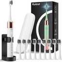 Electric Toothbrush, 10 Brush Heads & Travel Case, 42,000 VPM Electric Motor & USB Charging, 5 Modes with Smart Timer, Ultra Whitening Toothbrush for Adults and Kids