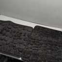 Bath Mat 2 Piece Memory Foam Cobblestone Bathroom Rug Set Soft Absorbent Anti-Slip Toilet Shower Bath Rugs Rectangular Floor Mat Area Rug (Black)