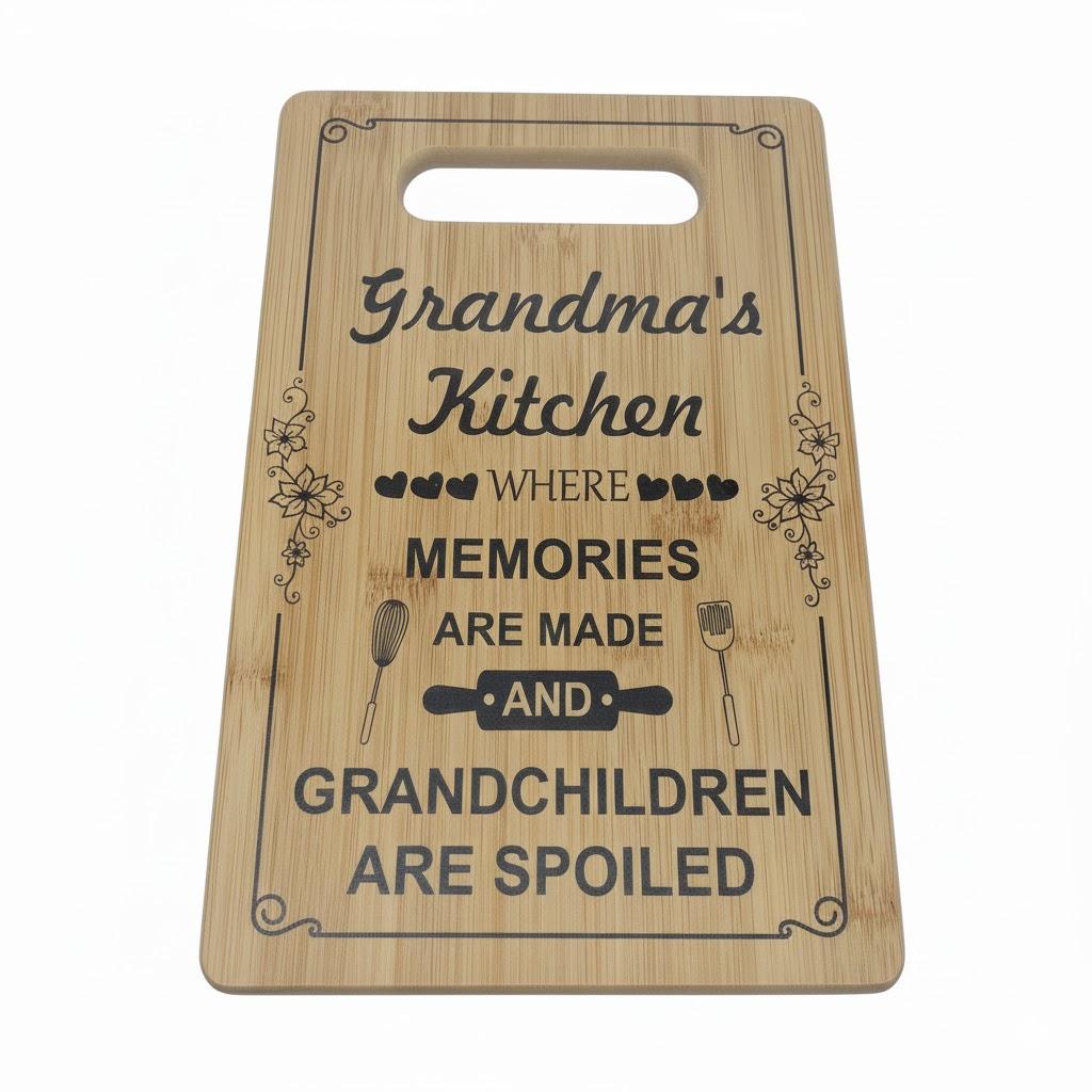 Grandma Gifts, Grandma Birthday Gifts, Unique Grandma's Cutting Board, Best Christmas Birthday Mothers Day Gifts for Grandmother Nana Granny from Granddaughter Grandson